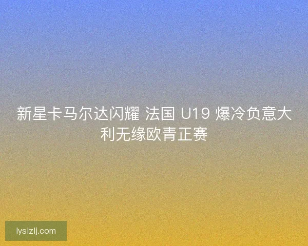 新星卡马尔达闪耀 法国 U19 爆冷负意大利无缘欧青正赛